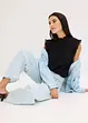 Bluse med volanger, bonprix