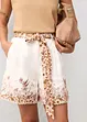 Shorts i ren lin med blomsterprint, bonprix