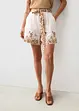 Shorts i ren lin med blomsterprint, bonprix