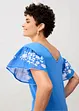 Strikket topp med silke og ermer i chiffon, bonprix