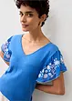 Strikket topp med silke og ermer i chiffon, bonprix
