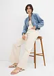 Wide Leg-jeans Mid Waist, komfortlinning, bonprix