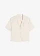 Satengbluse med krage med slag, bonprix