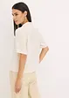 Satengbluse med krage med slag, bonprix