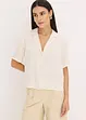 Satengbluse med krage med slag, bonprix