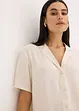 Satengbluse med krage med slag, bonprix