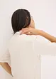 Satengbluse med krage med slag, bonprix