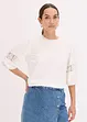Kortermet bluse med linandel, bonprix