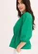 Bluse med puffermer og dyp utringning i ryggen, bonprix