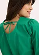 Bluse med puffermer og dyp utringning i ryggen, bonprix