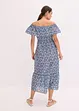 Boho-midikjole med carmen-utringning, av lett bomullsmateriale, bonprix