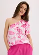 One shoulder-bluse i strukturert viskose, bonprix