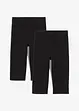 Caprileggings i økologisk bomull med elastan (2-pack), bonprix