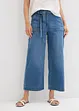 Wide Leg-jeans High Waist, komfortlinning cropped, bonprix