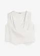 Blusetopp i 100% lin og omslagslook, bonprix