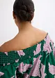 Off shoulder-kjole i 100% bomull med trykt mønster, bonprix