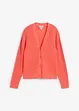 Hullstrikket cardigan med lin, bonprix