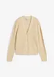 Hullstrikket cardigan med lin, bonprix