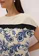 Topp med blondebånd og paisley-print, bonprix