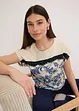Topp med blondebånd og paisley-print, bonprix