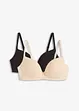 Push up-BH uten bøyle med bomull (2-pack), bonprix