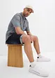 Bermudashorts i denim med stretch og oppbrett, Regular Fit, bonprix