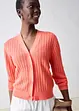 Hullstrikket cardigan med lin, bonprix