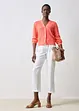 Hullstrikket cardigan med lin, bonprix