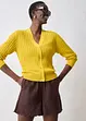 Hullstrikket cardigan med lin, bonprix