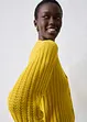 Hullstrikket cardigan med lin, bonprix
