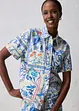 Skjortebluse med silkeandel, bonprix