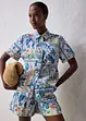 Skjortebluse med silkeandel, bonprix