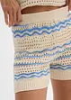 Strikkeshorts av luftig bomull-/linmiks, bonprix