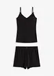 Kort pyjamas i ribbemateriale i 100% bomull, bonprix