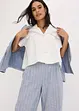 Kortarmet bluse i bomullspoplin, bonprix