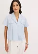 Kortarmet bluse i bomullspoplin, bonprix