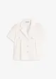 Kortarmet bluse i bomullspoplin, bonprix