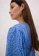 Bluse med hullbroderi og puffermer, bonprix