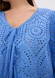 Bluse med hullbroderi og puffermer, bonprix