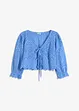 Bluse med hullbroderi og puffermer, bonprix