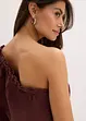 One shoulder-bluse med lin, bonprix