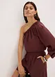 One shoulder-bluse med lin, bonprix