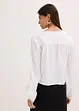 Bluse med crochet-innfelling og frynser, bonprix