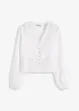 Bluse med crochet-innfelling og frynser, bonprix