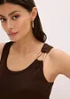 Ribbet topp med pyntespenne i hamret materiale, bonprix