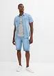 Cargo-bermudashorts i lett denim i 100% bomull, Relaxed Fit (2-pack), bonprix