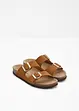 Slip-in sandal i skinn, bonprix