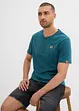 Henley T-skjorte (2-pack) i ren økologisk bomull, bonprix