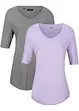 Lang topp i myk viskose (2-pack), bonprix