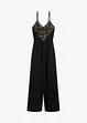 Jumpsuit i jersey med blonder, bonprix